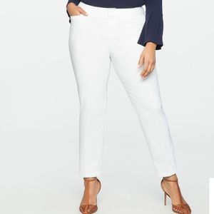 NWT Eloquii White Kady Fit Double-Weave Pant 22S